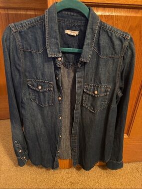J. Crew Denim Button-Down Shirt in Blue